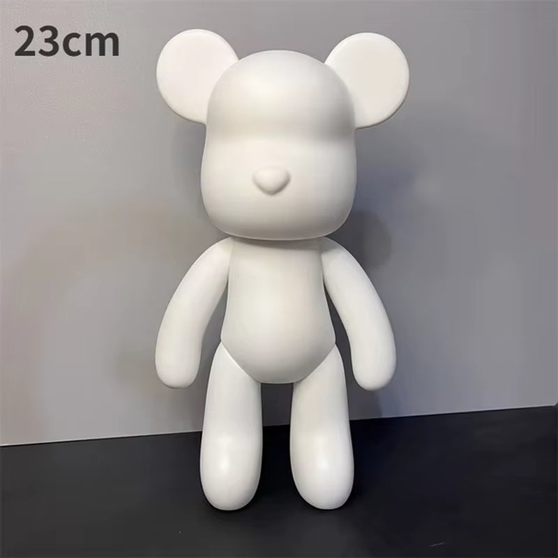 DIY Fluid Bear Sculpture Handmade Bearbrick Doll Ornaments Violent Bear Graffiti Painting Parent-Child Toy Gift Home Decoration
