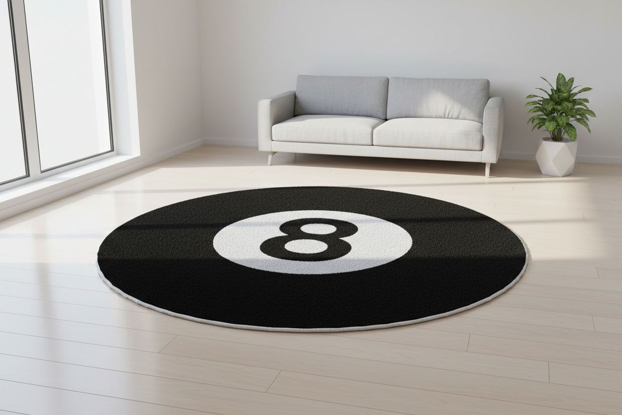 cool for a teenage room an 8ball rug