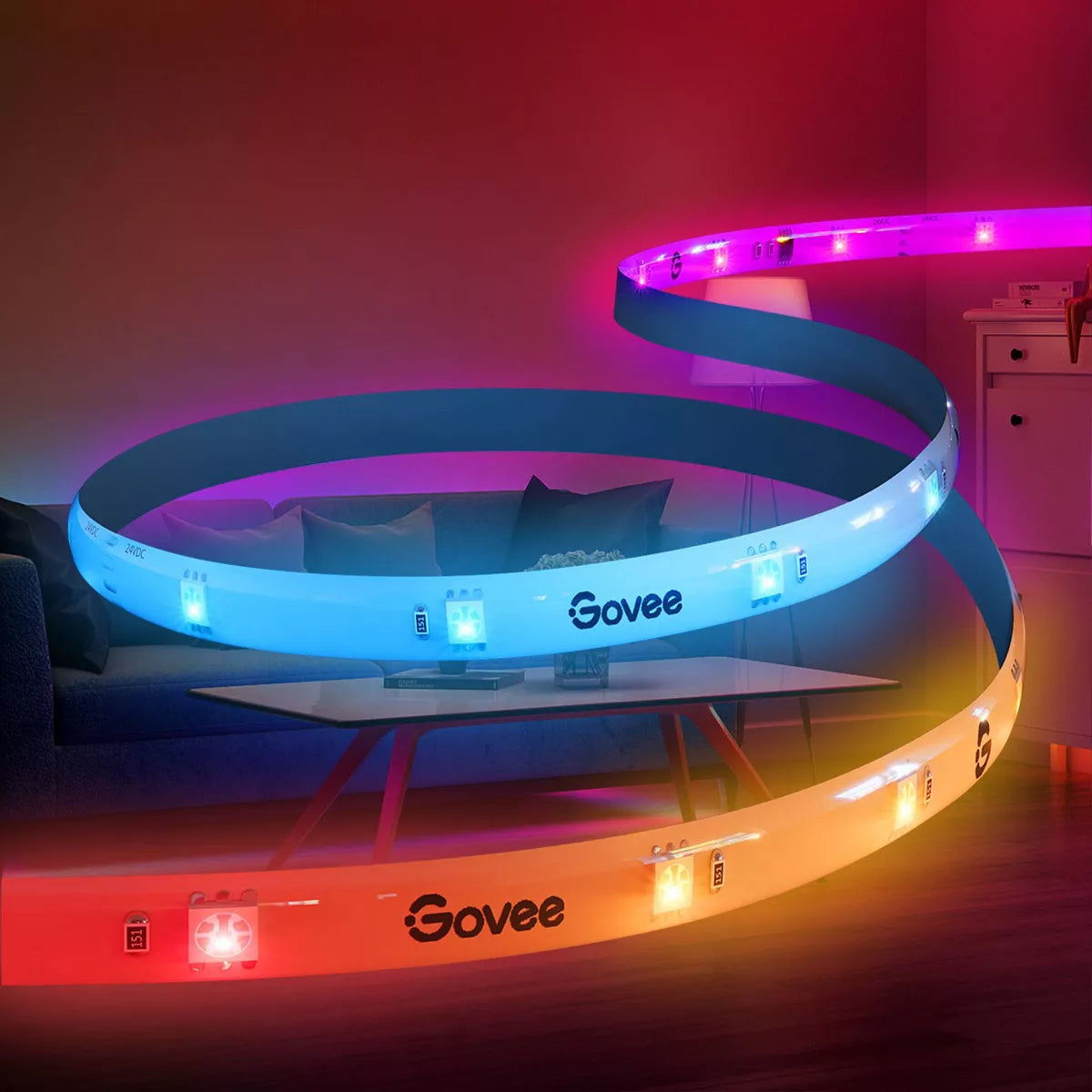 Govee RGBIC Pro 24.6' LED Strip Lights: Smartphone App Controlled Neon-Style Lights