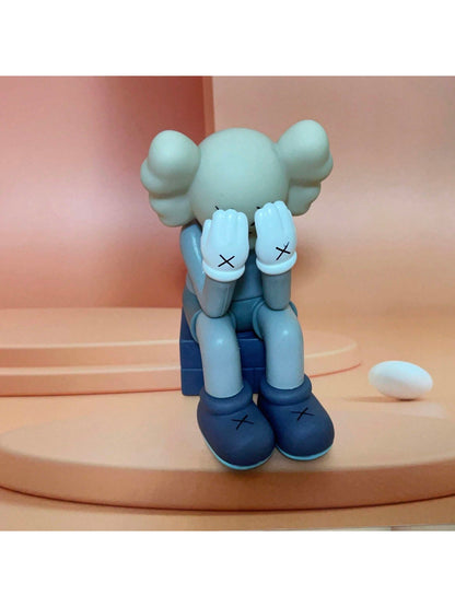 1Pc KAWS Toy Model Anime Figurine Mask Home Decor Desktop Ornament Toy, Suitable for Living Room Decoration, Can Be Given as a Gift to Friends, Rock Hand Gesture, KAWS, Room, Anime