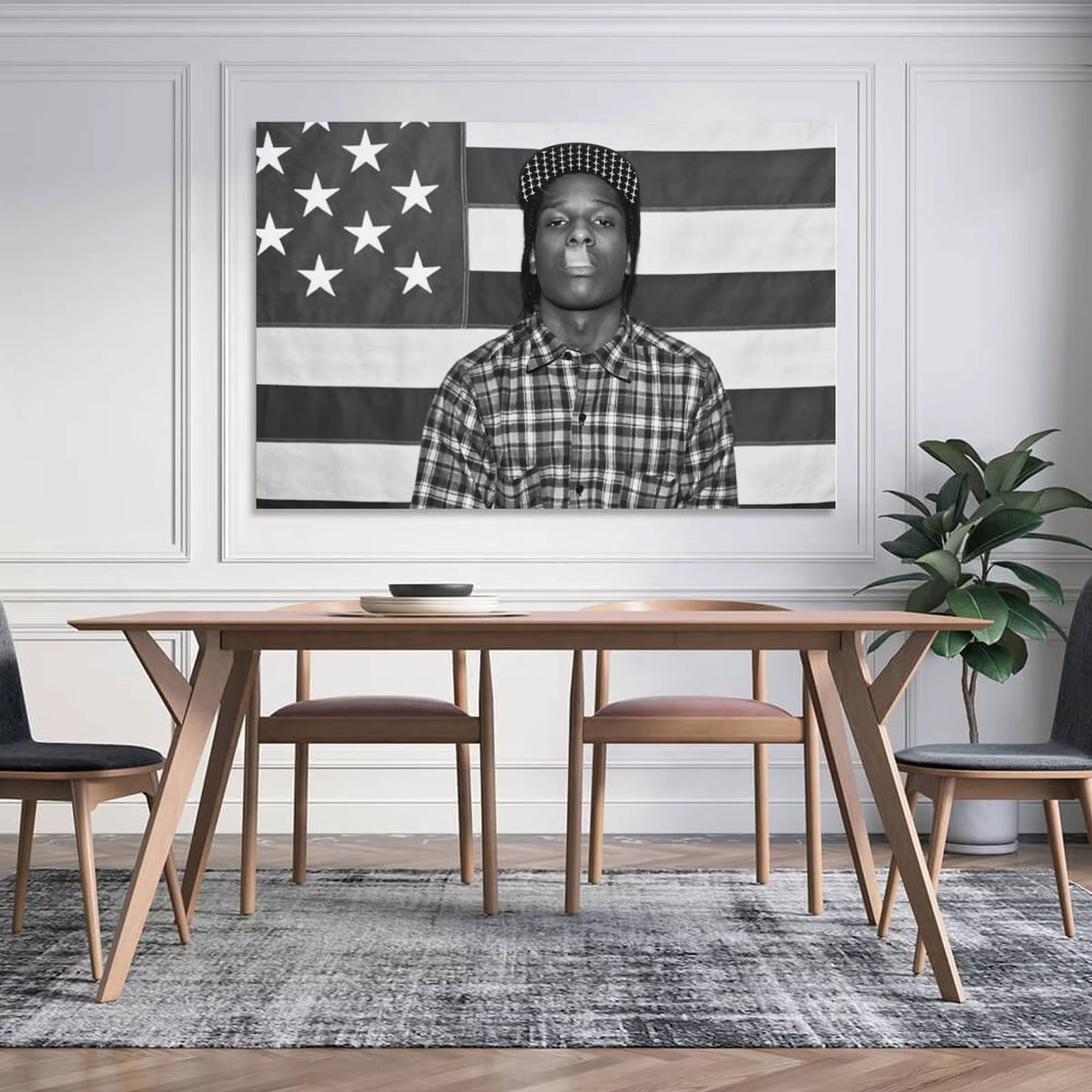 A$AP Rocky ASAP American Flag Rap Rapper Motivational Inspirational Office Gym Wall Dorm Decor 3X5Ft Flag Only Sewing