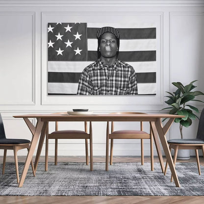 A$AP Rocky ASAP American Flag Rap Rapper Motivational Inspirational Office Gym Wall Dorm Decor 3X5Ft Flag Only Sewing