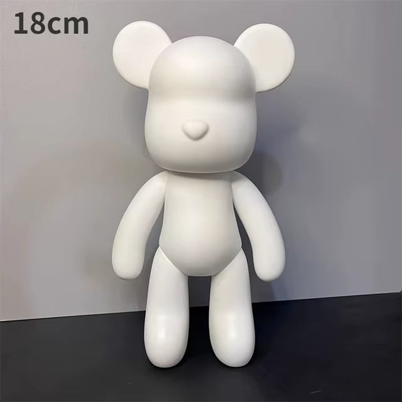 DIY Fluid Bear Sculpture Handmade Bearbrick Doll Ornaments Violent Bear Graffiti Painting Parent-Child Toy Gift Home Decoration