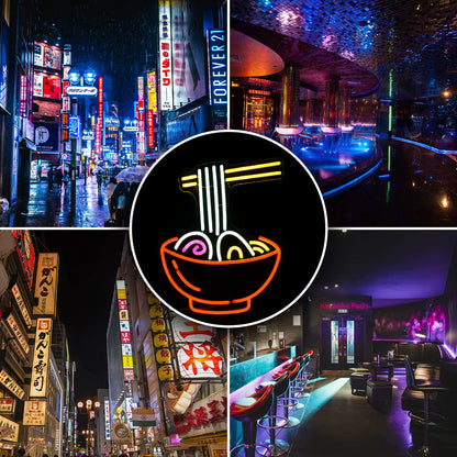 27*20Cm Ramen Neon Sign,Ramen Noodle Led Neon Lights for Wall Decor,Neon Lights for Restaurant Ramen Shop Window