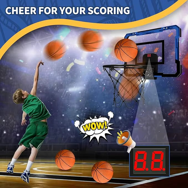 Indoor Basketball Hoop Boys Gifts for Teens and Adults Door Room Basketball Hoop Mini Hoop with Electronic Scoreboard