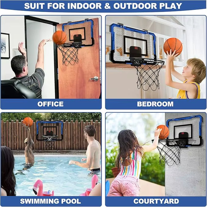 Indoor Basketball Hoop Boys Gifts for Teens and Adults Door Room Basketball Hoop Mini Hoop with Electronic Scoreboard