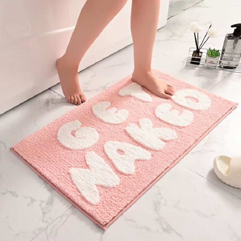 Get Naked Bath Mat Cute Bathroom Rugs Non Slip Microfiber 50X80CM Bath Rugs Funny Bathroom Decor Black and White Floor Bath Mats