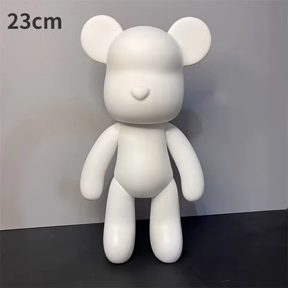 DIY Fluid Bear Sculpture Handmade Bearbrick Doll Ornaments Violent Bear Graffiti Painting Parent-Child Toy Gift Home Decoration