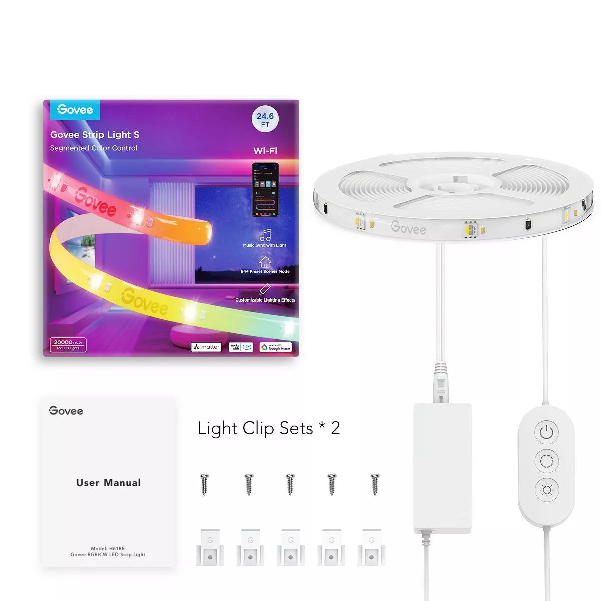 Govee RGBIC Pro 24.6' LED Strip Lights: Smartphone App Controlled Neon-Style Lights