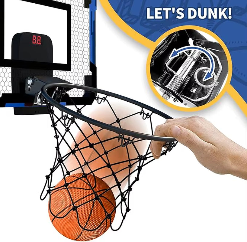 Indoor Basketball Hoop Boys Gifts for Teens and Adults Door Room Basketball Hoop Mini Hoop with Electronic Scoreboard