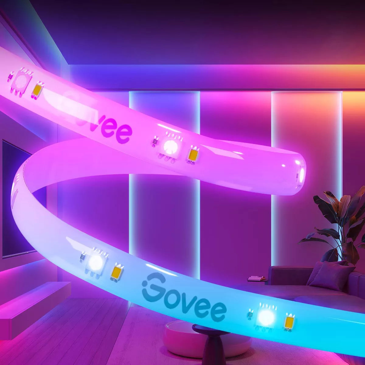 Govee RGBIC Pro 24.6' LED Strip Lights: Smartphone App Controlled Neon-Style Lights