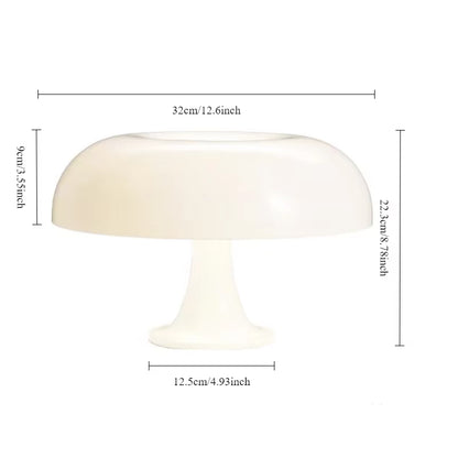 Mushroom Lamp for Room Aesthetic Modern Lighting for Bedroom | Cool Retro Living Room Decor (White)