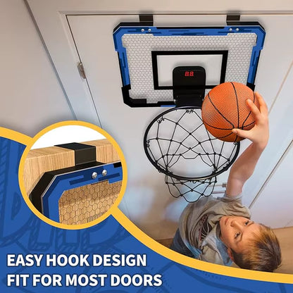 Indoor Basketball Hoop Boys Gifts for Teens and Adults Door Room Basketball Hoop Mini Hoop with Electronic Scoreboard