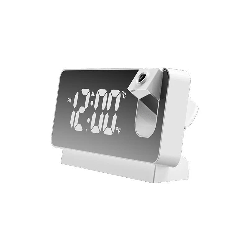 Timecast – Digital Projektionsvækkeur Med 180° Roterende Projektor Og Stort LED Display