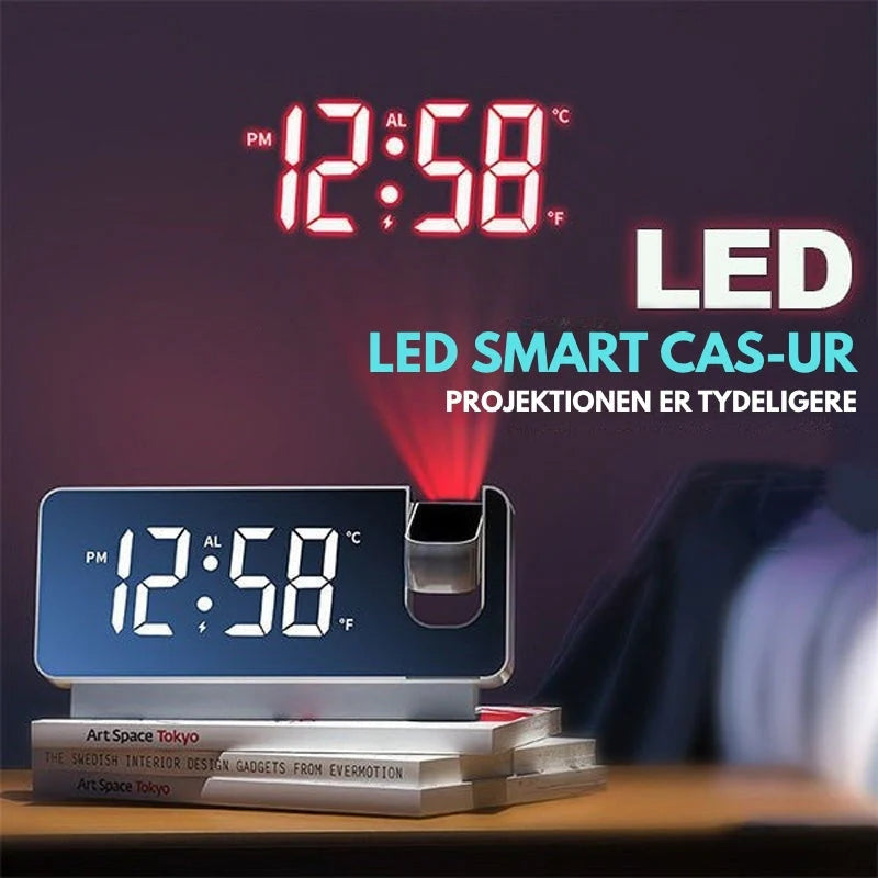 Timecast – Digital Projektionsvækkeur Med 180° Roterende Projektor Og Stort LED Display