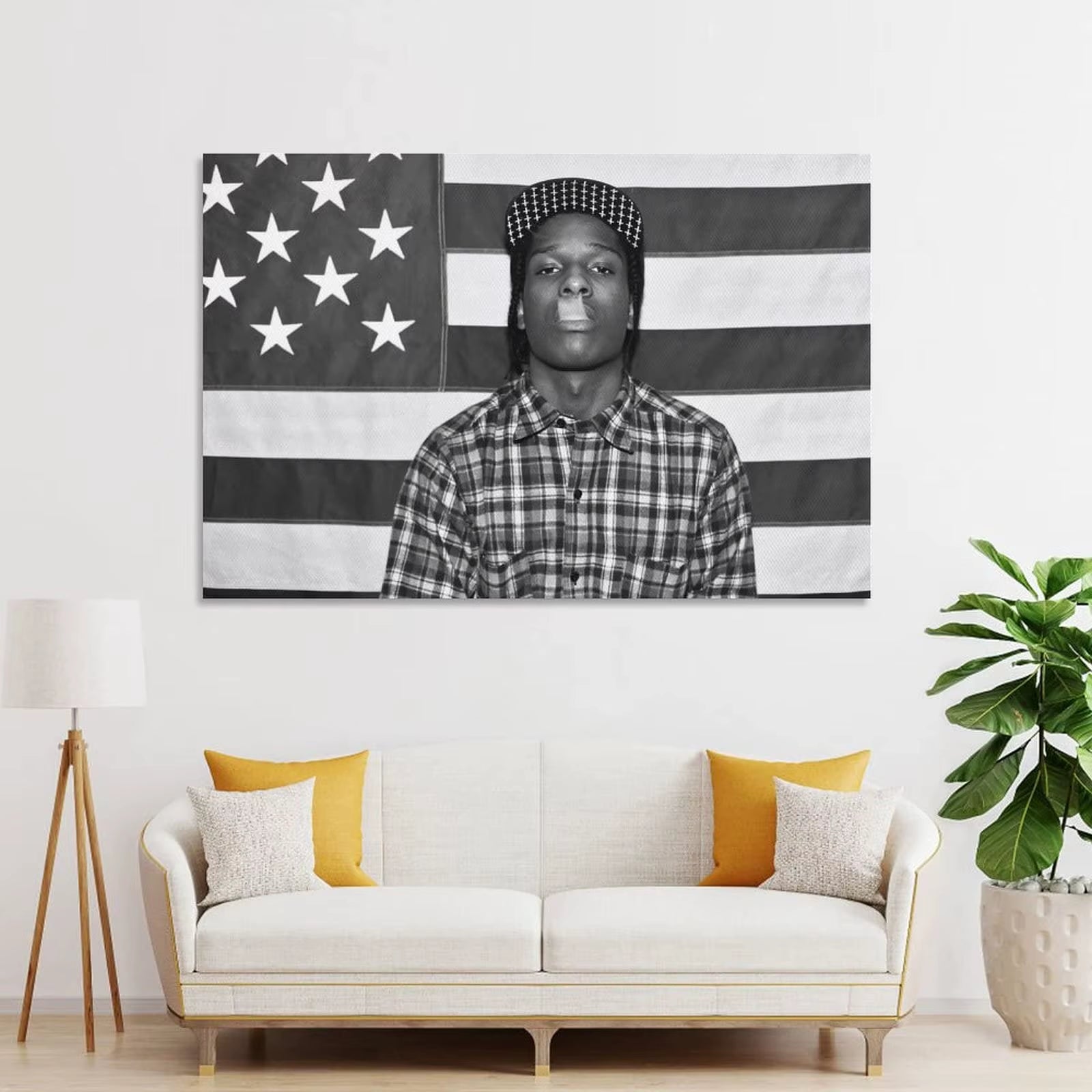 A$AP Rocky ASAP American Flag Rap Rapper Motivational Inspirational Office Gym Wall Dorm Decor 3X5Ft Flag Only Sewing