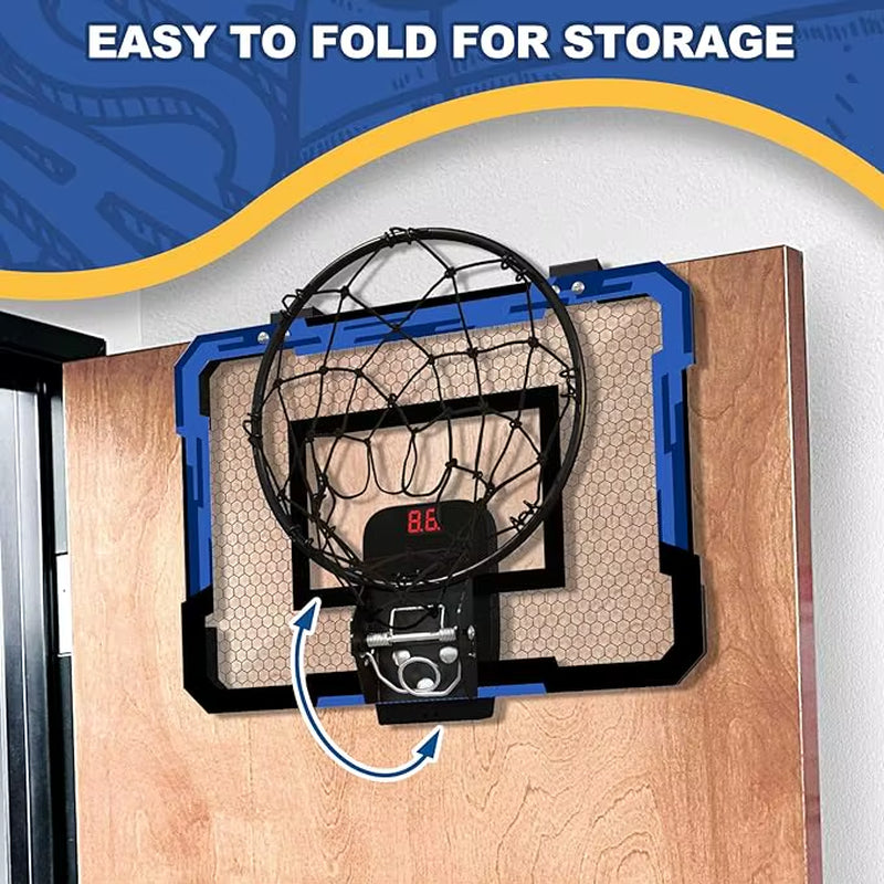 Indoor Basketball Hoop Boys Gifts for Teens and Adults Door Room Basketball Hoop Mini Hoop with Electronic Scoreboard