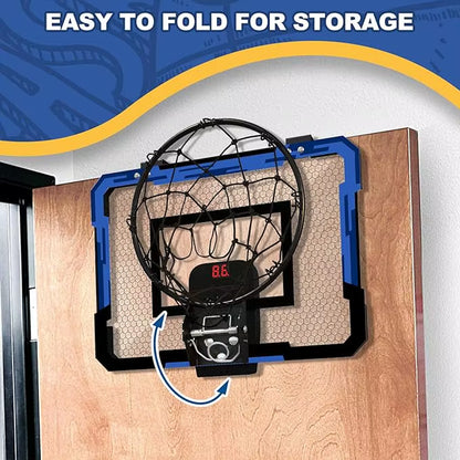 Indoor Basketball Hoop Boys Gifts for Teens and Adults Door Room Basketball Hoop Mini Hoop with Electronic Scoreboard